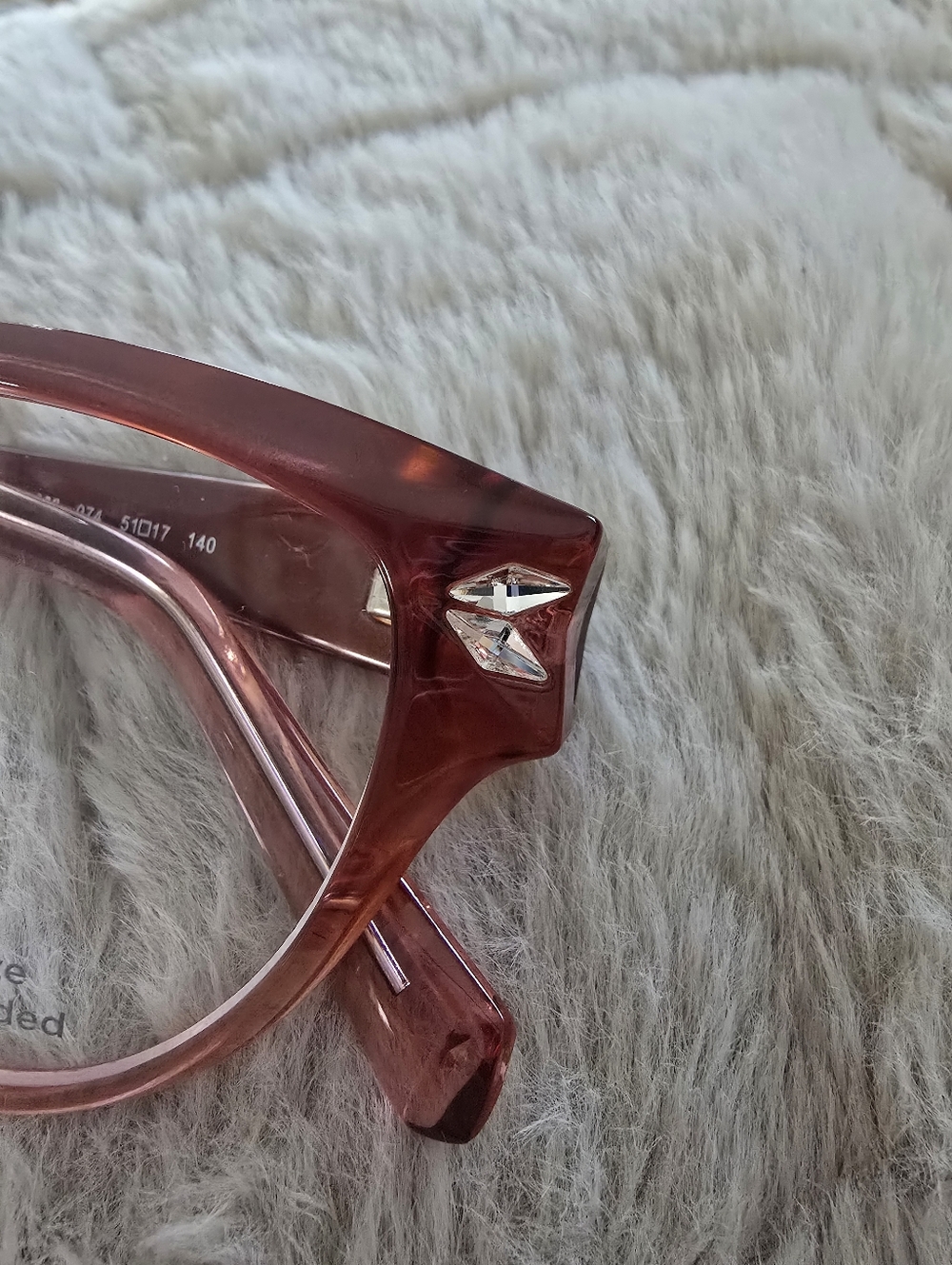 Swarovski SK5266 074 Pink Red Ombre Round Cateye Eyeglasses Frame 51-17-140